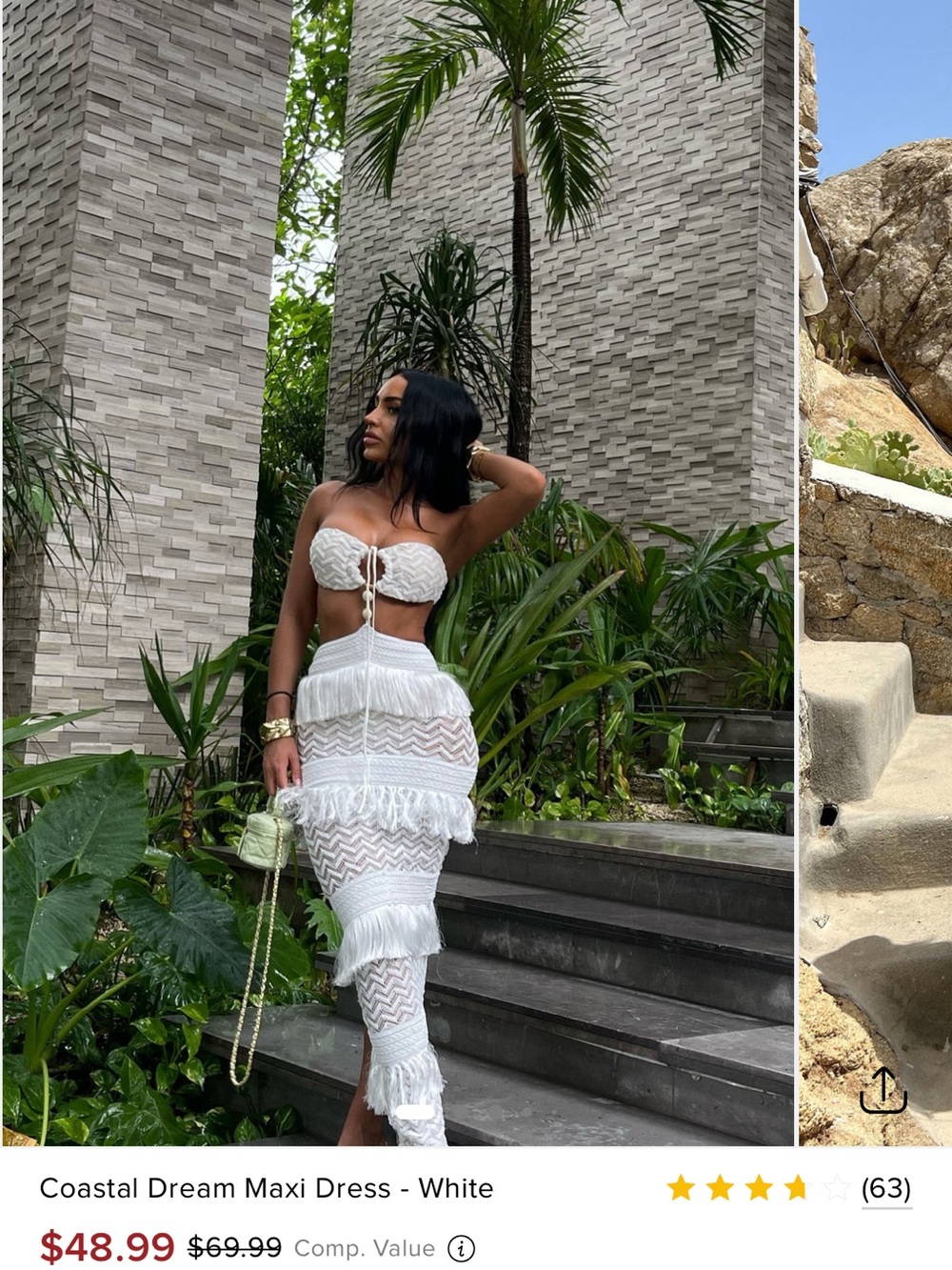 Coastal Dream White Crochet Maxi Swim Cover Dress - Women's Swim
